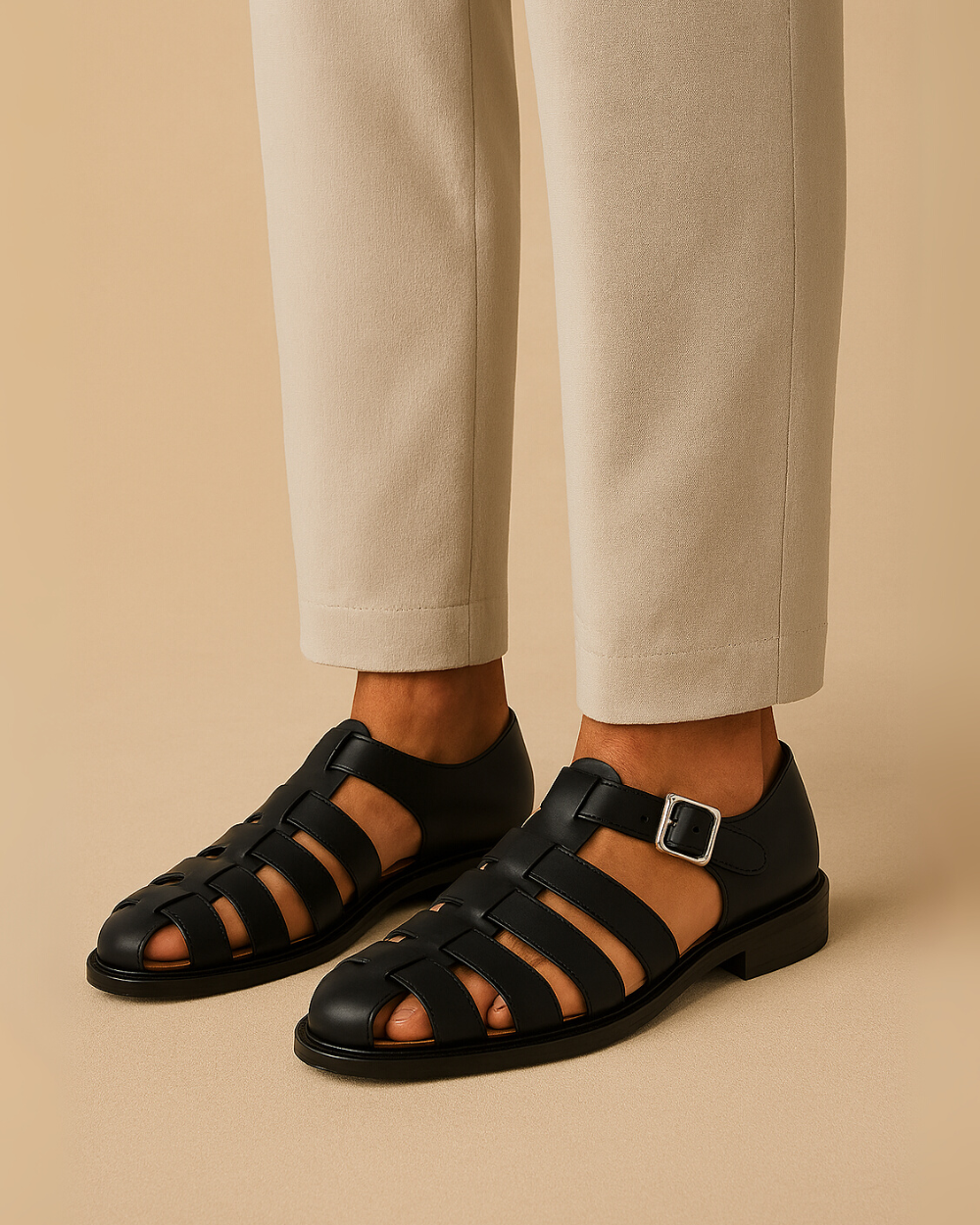 Renaud™ | Elegant lukket sandal med rem og spænde