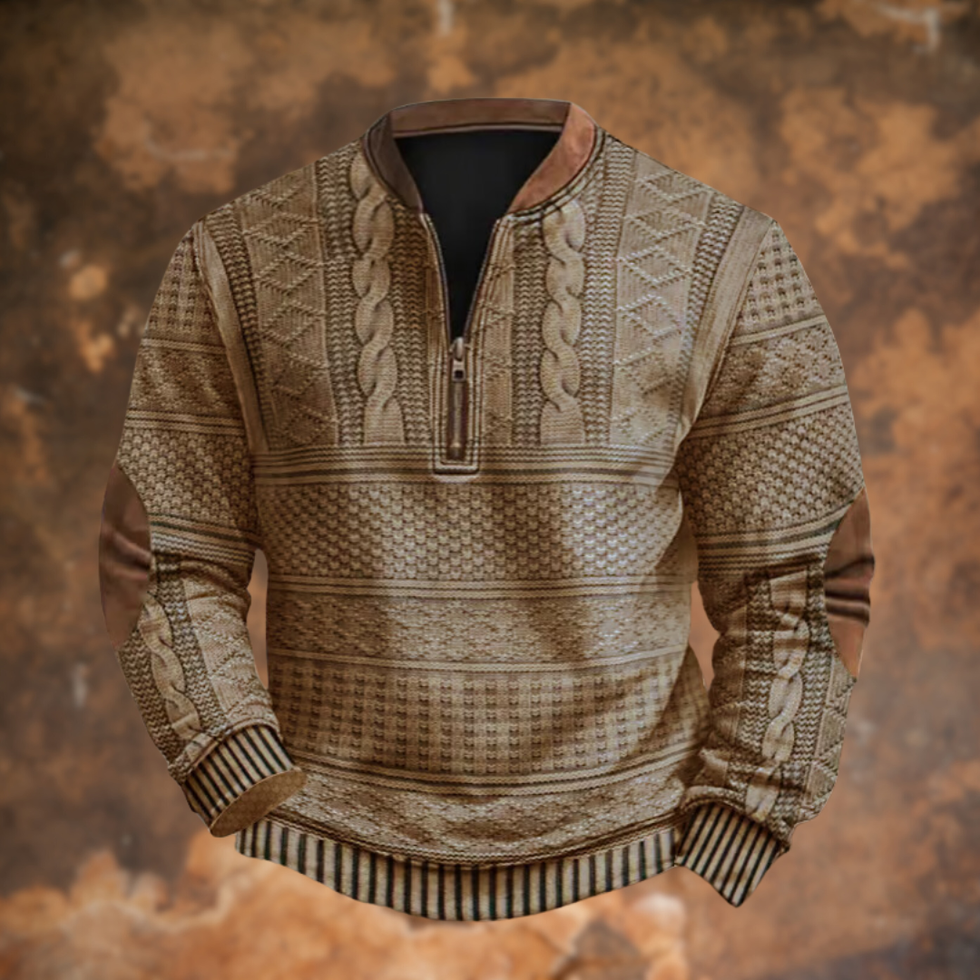 Anton™ | Strikket sweater med lynlåsdetalje