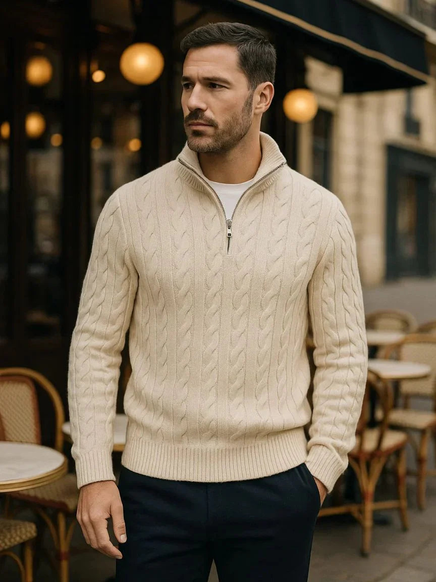 Marco™ | Sweater med halv lynlås