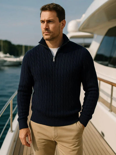 Marco™ | Sweater med halv lynlås